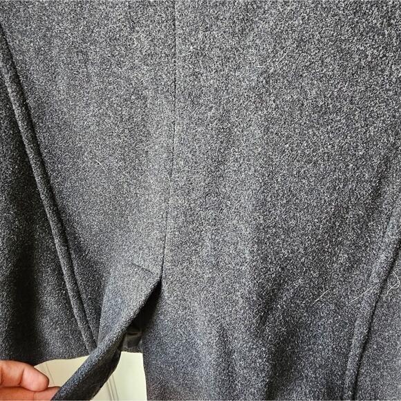 Ann Taylor Loft Vintage Wool Blend Short Pea Coat Petite 12 Gray Classic Minimal - Picture 2 of 7